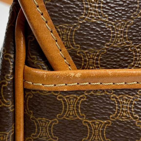 Celine Macadam Pattern 2WAY Canvas Clutch Shoulder Bag Brown - Picture 3 of 6